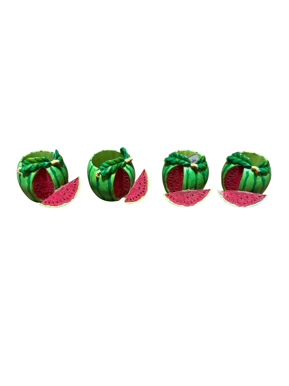 Watermelon Slice Napkin Rings Resin Summer Picnic Novelty 4 Set Audrey